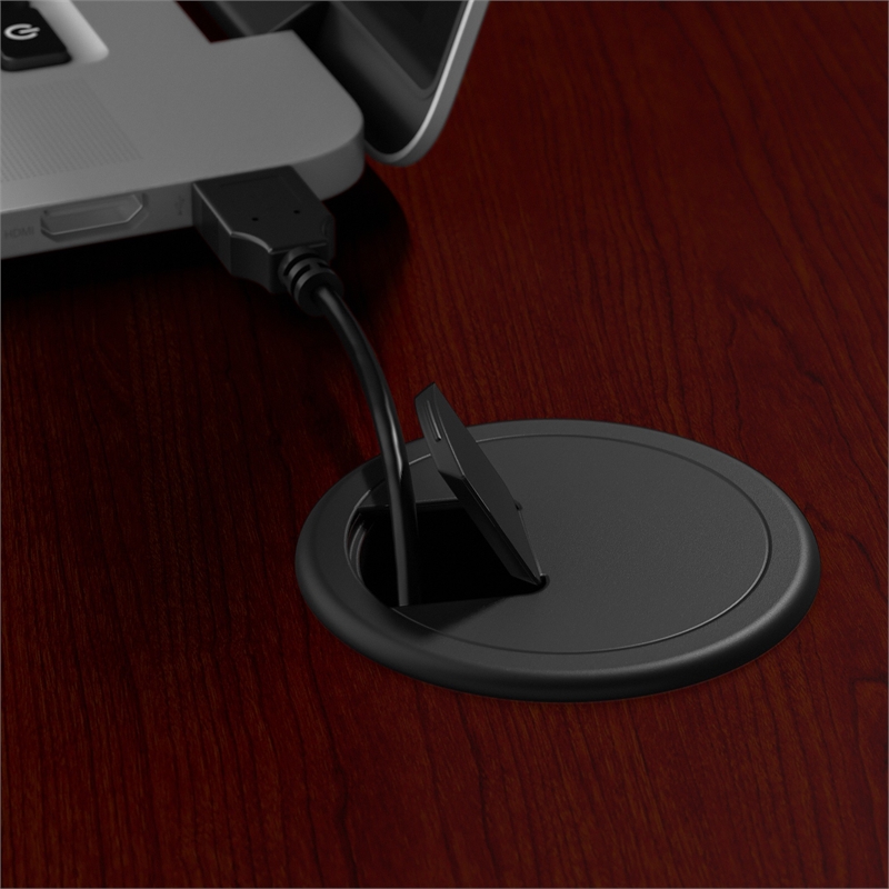 Pemberly Row 42W x 23D x 30H Shell Desk Return in Harvest Cherry