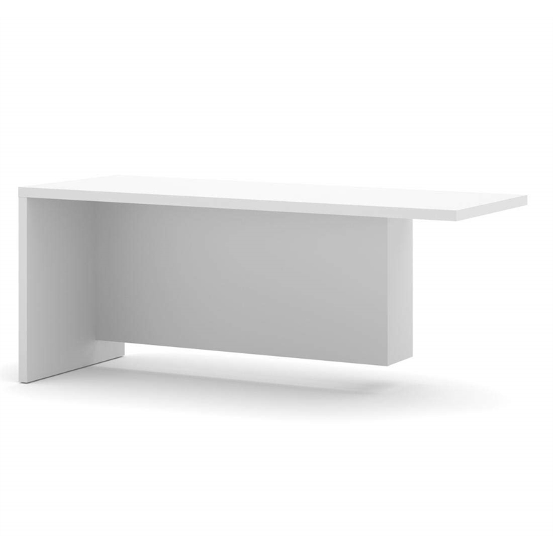 Pemberly Row Return Table in White for Home Office Workspace