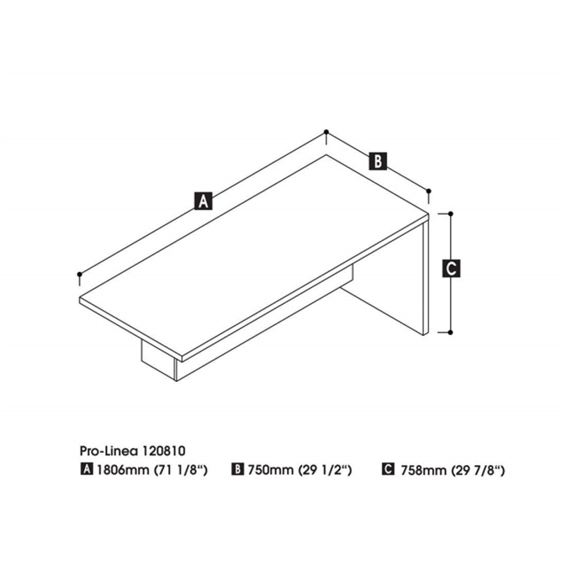 Pemberly Row Return Table in White for Home Office Workspace