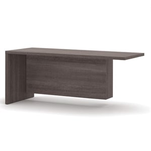 Pemberly Row Return Table in Bark Grey for Home Office Workspace