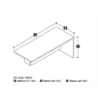Pemberly Row Return Table in Bark Grey for Home Office Workspace