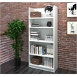 Pemberly Row 5 Shelf Bookcase in White for Home or Office Storage