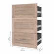 Pemberly Row 3 Drawer Set for 25W Closet Organizer in Rustic Brown