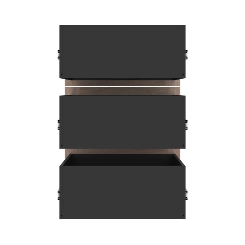 Pemberly Row 3 Drawer Set for 25W Closet Organizer in Rustic Brown