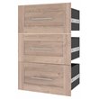 Pemberly Row 3 Drawer Set for 25W Closet Organizer in Rustic Brown