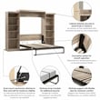Pemberly Row Queen Murphy Bed and 2 Shelving Units 115W in Rustic Brown