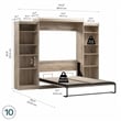 Pemberly Row Queen Murphy Bed and 2 Shelving Units 115W in Rustic Brown