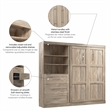 Pemberly Row Full Murphy Bed and Shelving Unit With Drawers 95W in Rustic Brown