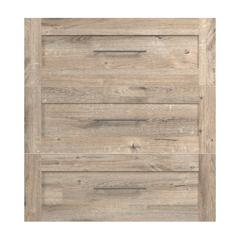Pemberly Row 3 Drawer Set for 36W Closet Organizer in Rustic Brown