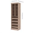 Pemberly Row 25W Closet Shoe Organizer With Cubbies in Rustic Brown