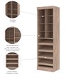 Pemberly Row 25W Closet Shoe Organizer With Cubbies in Rustic Brown