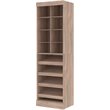Pemberly Row 25W Closet Shoe Organizer With Cubbies in Rustic Brown