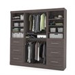 Pemberly Row 86W Closet Organizer System With Drawers in Bark Gray