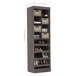 Pemberly Row 25W Closet Shoe Organizer With Cubbies in Bark Gray