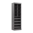 Pemberly Row 25W Closet Shoe Organizer With Cubbies in Bark Gray