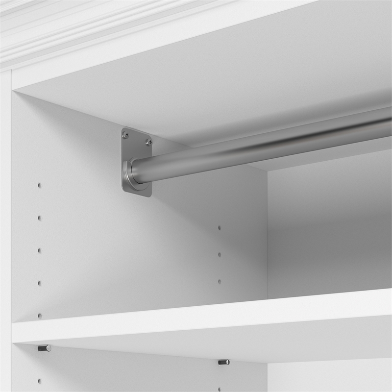 Pemberly Row Queen Murphy Bed and Closet Organizer With Drawers 92W in White