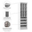 Pemberly Row 25W Closet Shoe Organizer With 12 Cubbies in White