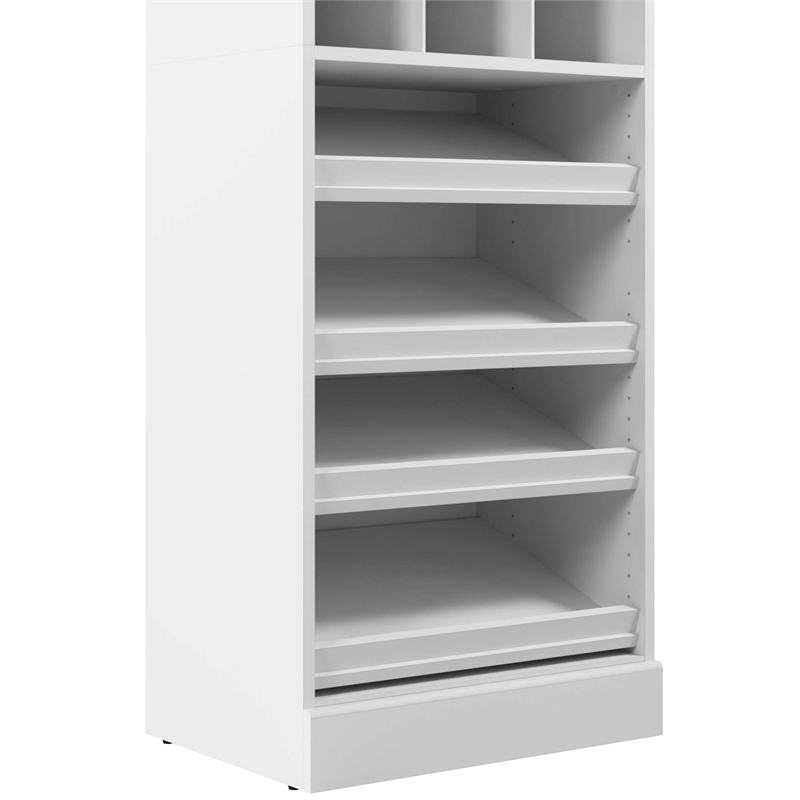 Pemberly Row 25W Closet Shoe Organizer With 12 Cubbies in White