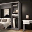 Pemberly Row 25W Closet Organizer With Shelves and Clothing Rods in Bark Gray
