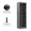 Pemberly Row 25W Closet Organizer With Shelves and Clothing Rods in Bark Gray