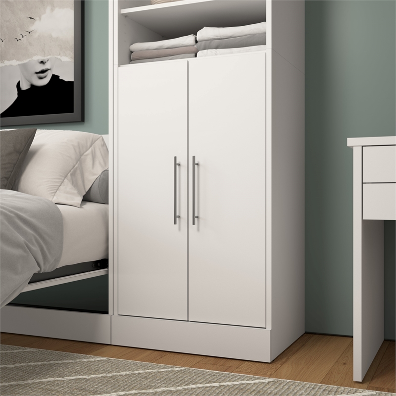 Pemberly Row Contemporary 2 Door Set for 25W Closet Organizer in White