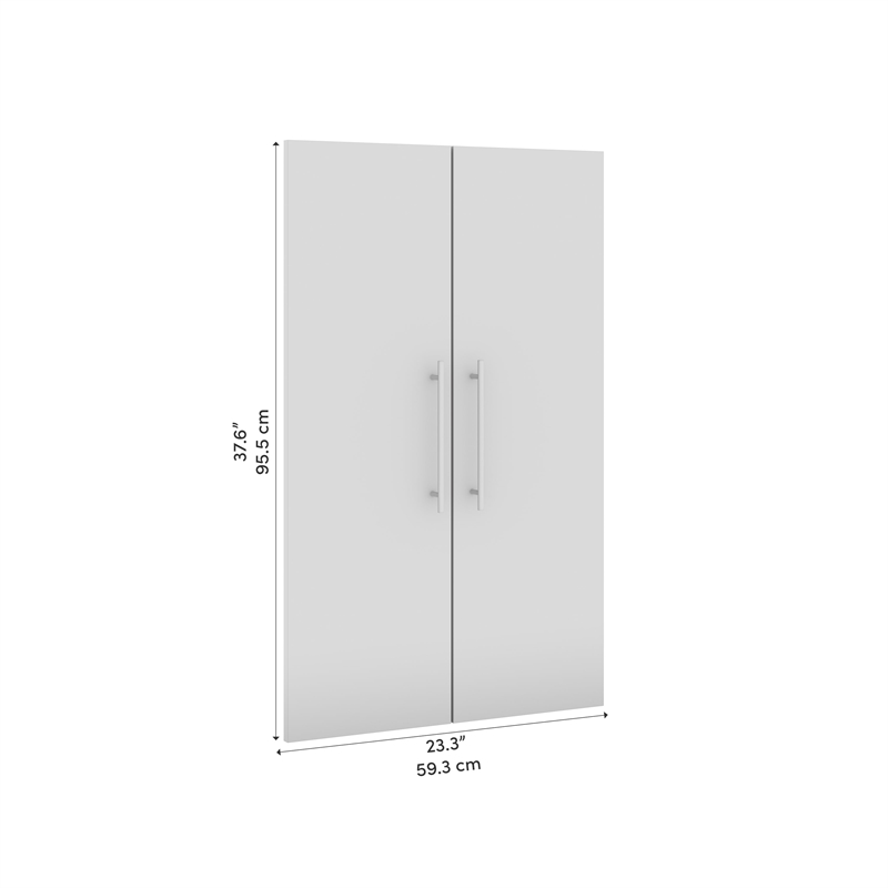 Pemberly Row Contemporary 2 Door Set for 25W Closet Organizer in White