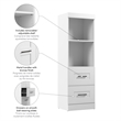 Pemberly Row 25W Closet Organizer With Drawers and Adjustable Shelves in White