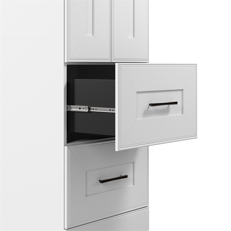 Pemberly Row 25W Wardrobe With Doors Drawers and Shelves in White