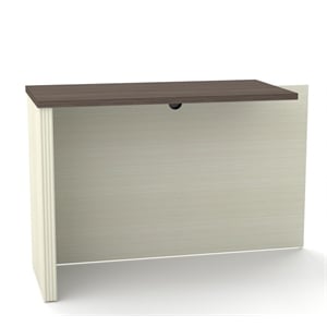 Pemberly Row Return Table for Home Office in White Chocolate and Antigua