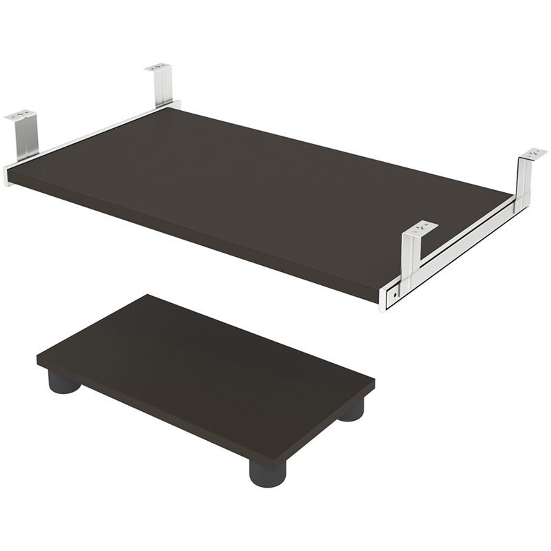Pemberly Row Keyboard Shelf and CPU Platform With Ball-Bearing Slides in Slate