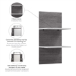 Pemberly Row 20W Floating Shelves for Murphy Bed or Closet Organizer