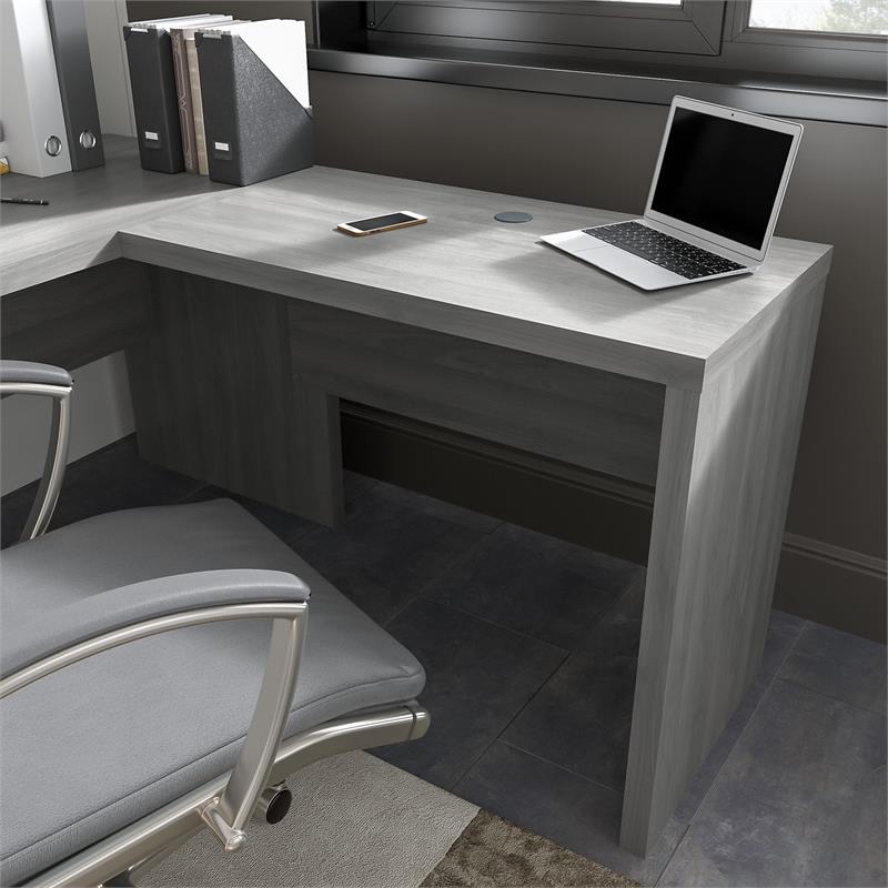Pemberly Row 36W Desk Return With 200 lb. Capacity in Modern Gray