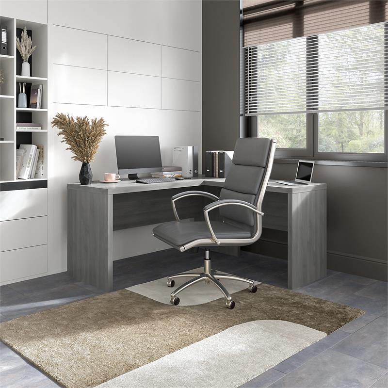 Pemberly Row 36W Desk Return With 200 lb. Capacity in Modern Gray