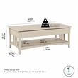Pemberly Row 48W x 24D x 18H Lift Top Coffee Table With Storage in Antique White