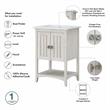 Pemberly Row 24W Vanity Sink and Medicine Cabinet With Mirror in Linen White
