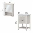 Pemberly Row 24W Vanity Sink and Medicine Cabinet With Mirror in Linen White