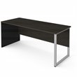 Pemberly Row 72 Inch Table Desk With Metal Legs in Deep Gray and Black