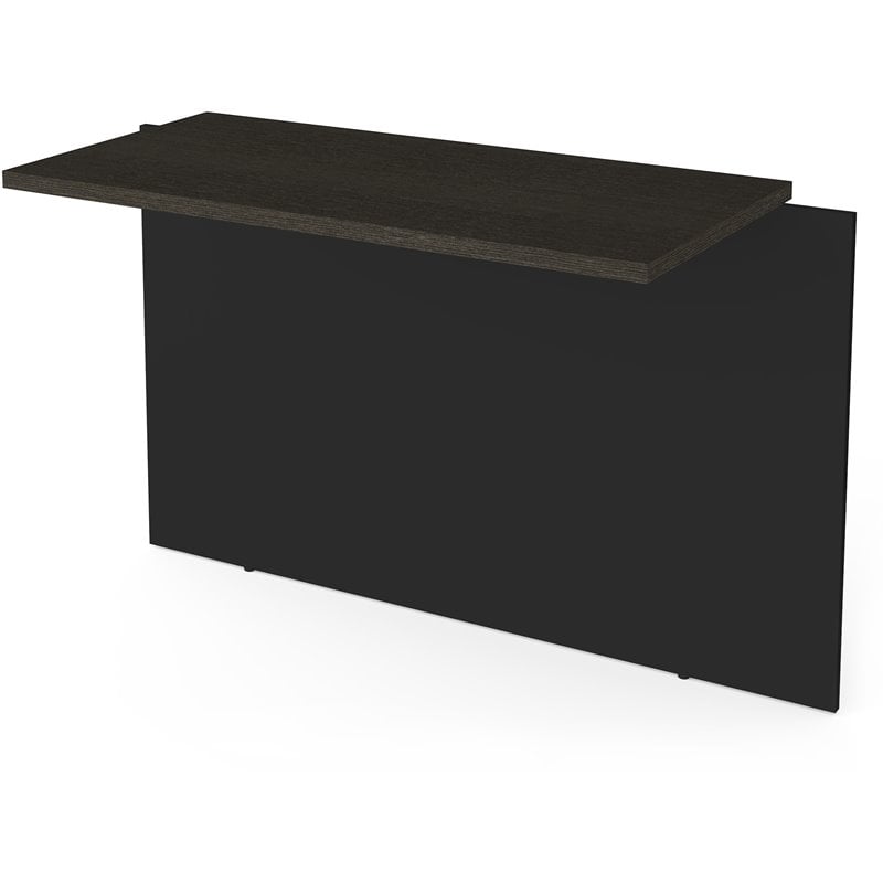 Pemberly Row 40 Inch Desk Bridge With Wire Management in Deep Gray and Black