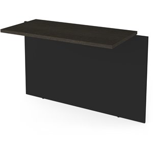 Pemberly Row 40 Inch Desk Bridge With Wire Management in Deep Gray and Black