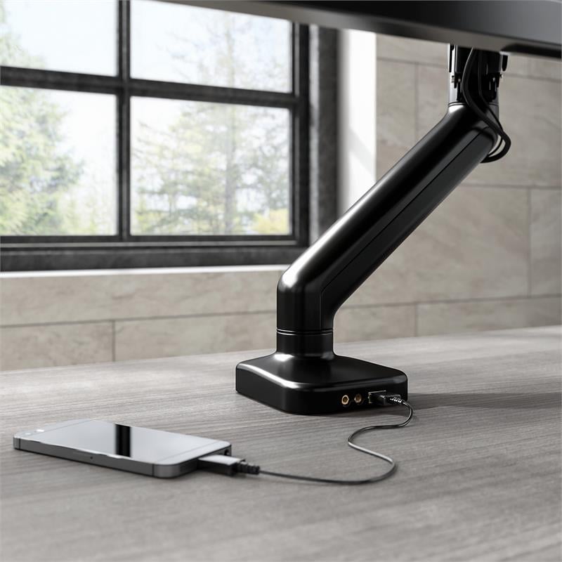 Pemberly Row Adjustable Monitor Arm With USB Port for 17 to 32 Inch Screens