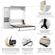 Pemberly Row 91W Queen Murphy Bed Set With Desk and Storage Cabinet in White