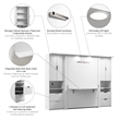 Pemberly Row Full Murphy Bed Set With Desk and 2 Storage Cabinets in White