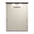 Pemberly Row 68W Queen Murphy Bed With LED Lights in White Chocolate