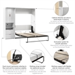 Pemberly Row 84W Full Murphy Bed Set With Desk and Storage in White