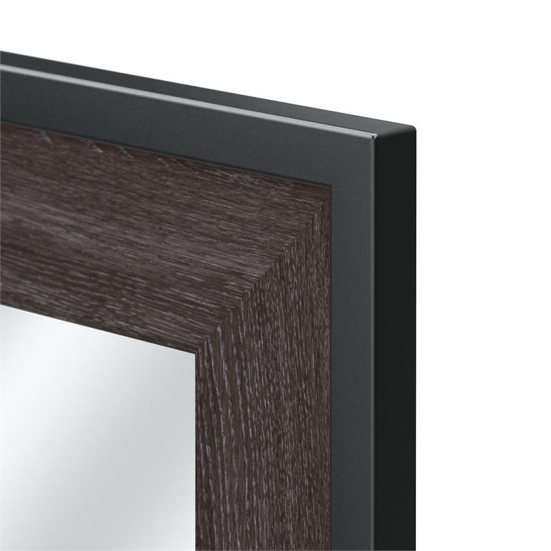 Pemberly Row 34W x 46H Bedroom Mirror With Safety Film in Charcoal Gray