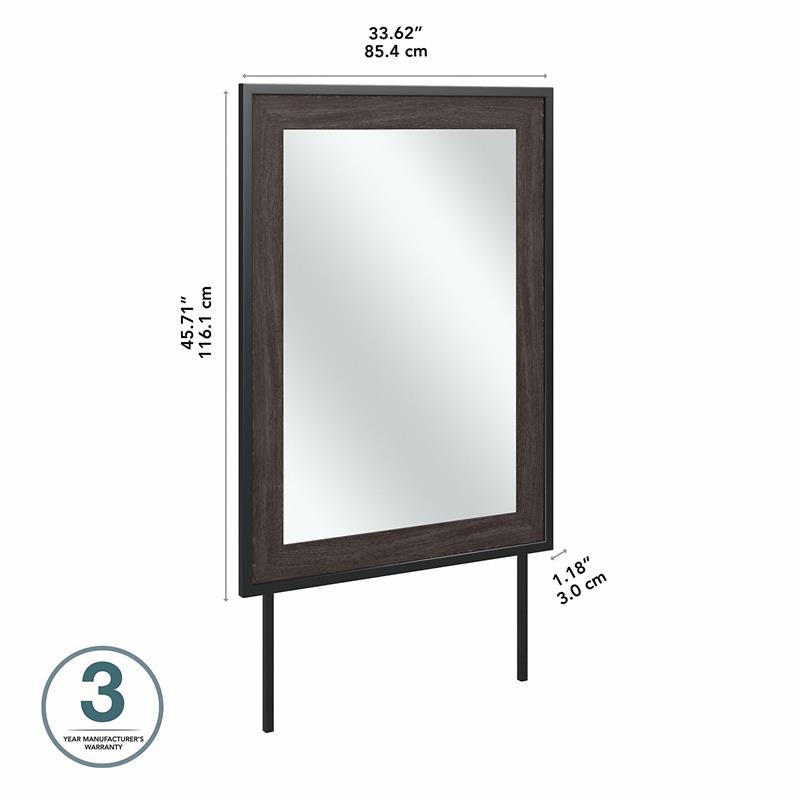 Pemberly Row 34W x 46H Bedroom Mirror With Safety Film in Charcoal Gray