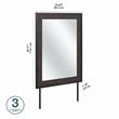 Pemberly Row 34W x 46H Bedroom Mirror With Safety Film in Charcoal Gray