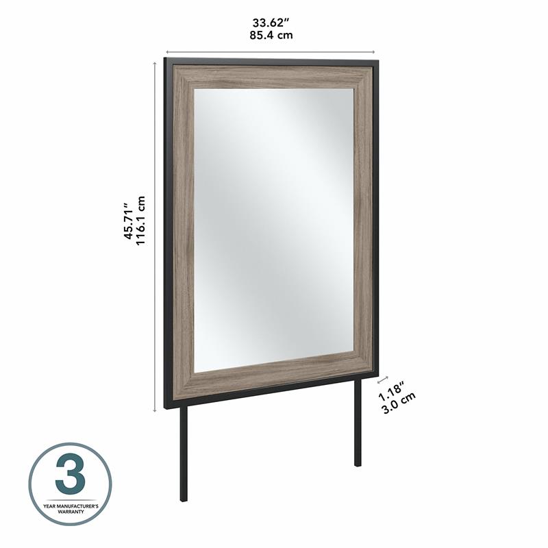 Pemberly Row 34W x 46H Bedroom Mirror With Safety Film in Modern Hickory