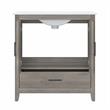 Pemberly Row 32W Wall Mounted Bathroom Vanity Cabinet in Driftwood Gray