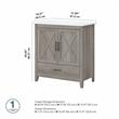 Pemberly Row 32W Wall Mounted Bathroom Vanity Cabinet in Driftwood Gray
